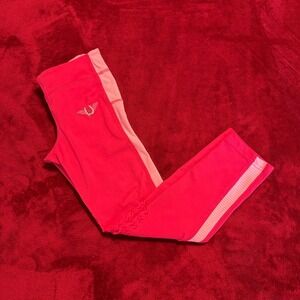 TuffRider Kids Pink Equestrian Riding Tights Silicone‎ Knee Patch Breeches
